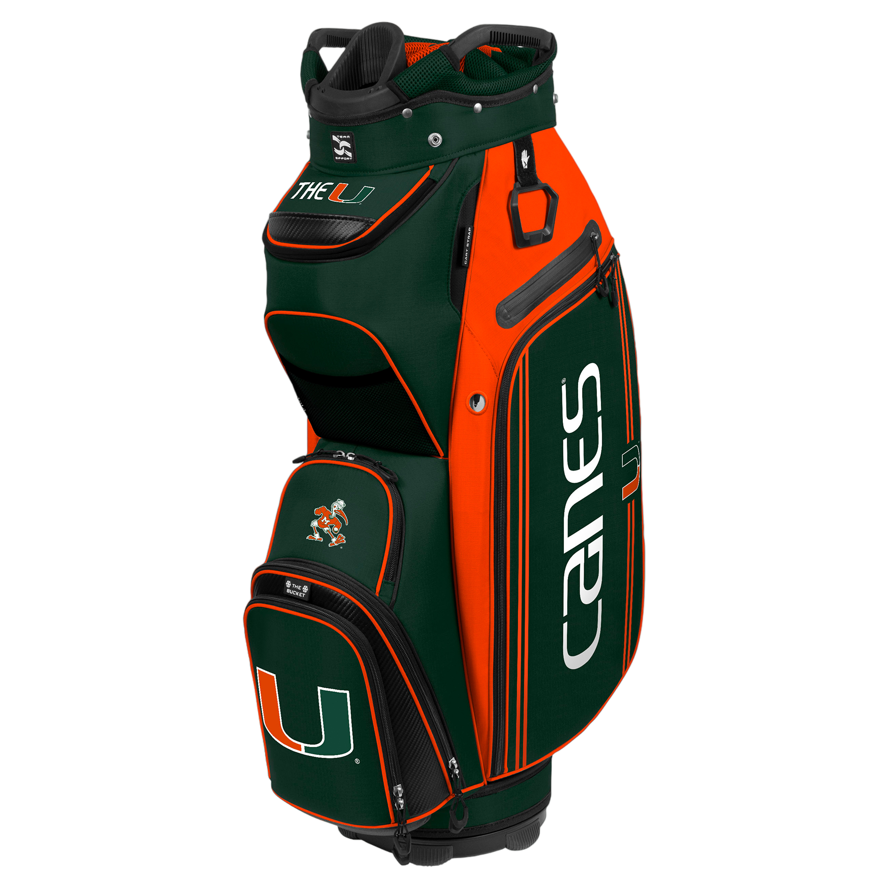Team Effort Miami Hurricanes Bucket III Cooler Cart Bag PGA TOUR