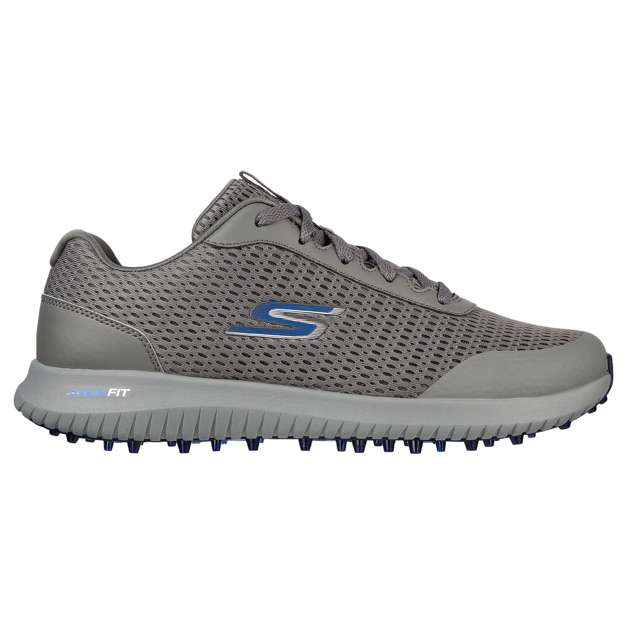 GO GOLF Max Fairway 3 Men's Golf Shoe, Charcoal/Navy, 8 XW - Skechers Spikeless