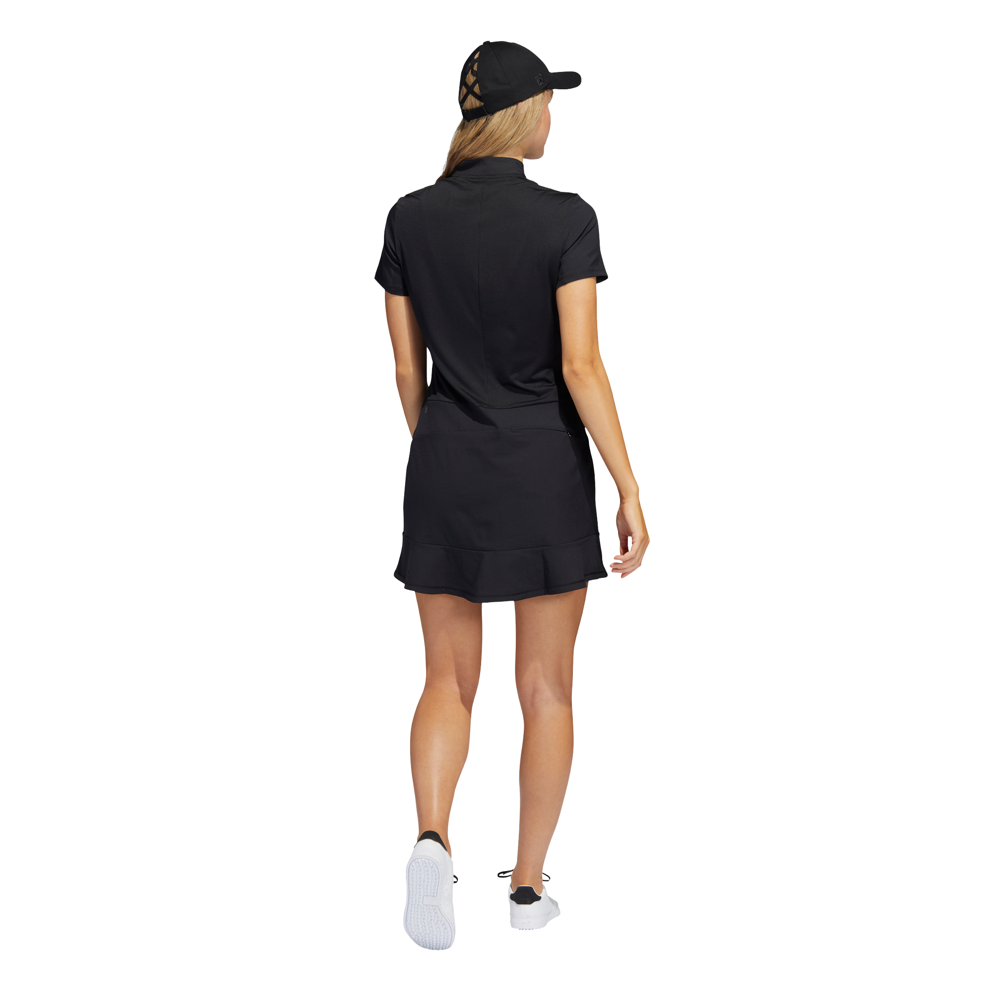 Frilly Scalloped Hem Mockneck Women's Golf Dress