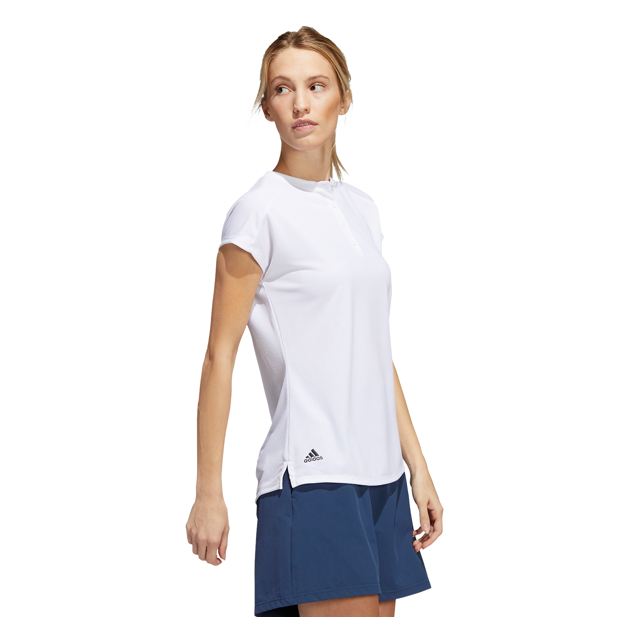 Essentials Short Sleeve Collarless Polo Shirt