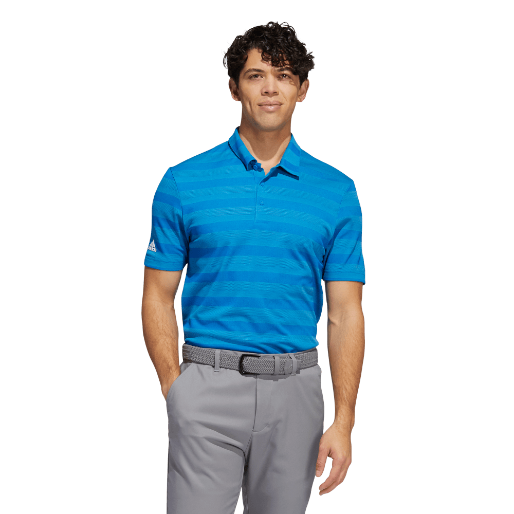 Two-Color Striped Men's Short Sleeve Golf Polo Shirt