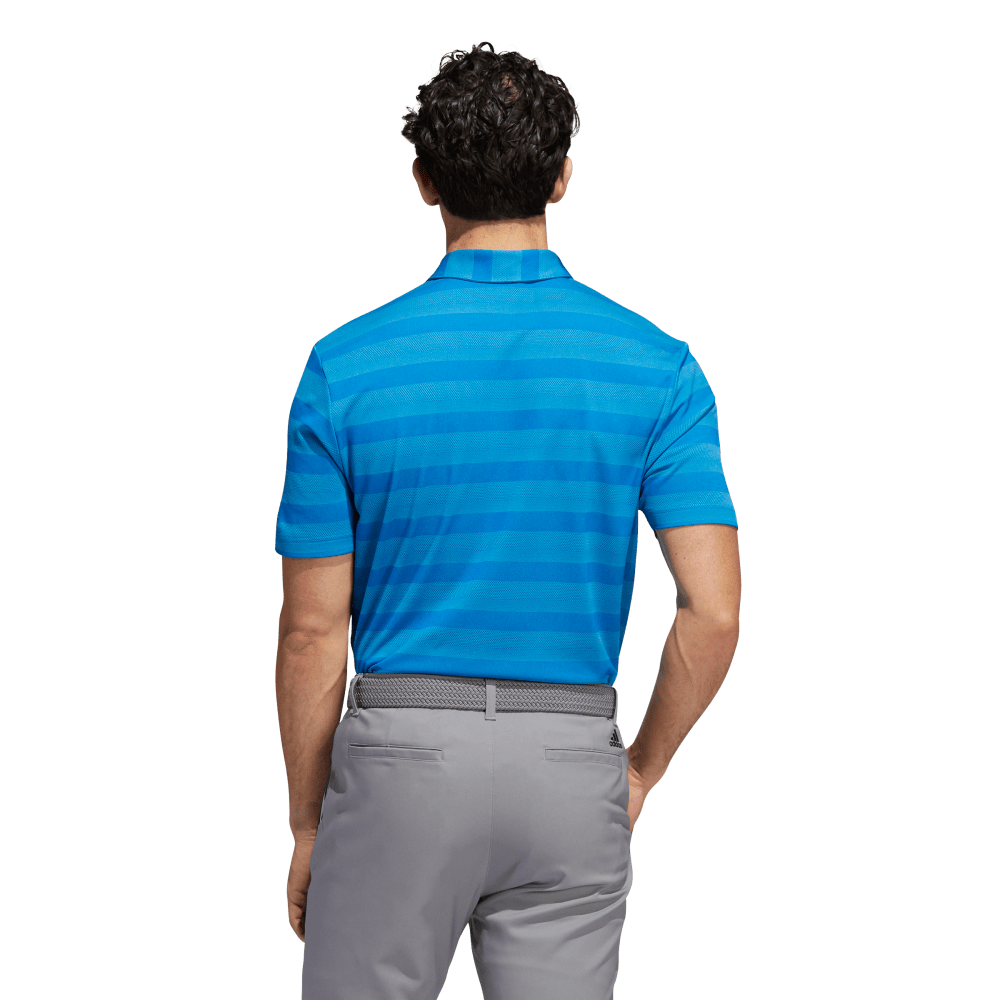Two-Color Striped Men's Short Sleeve Golf Polo Shirt