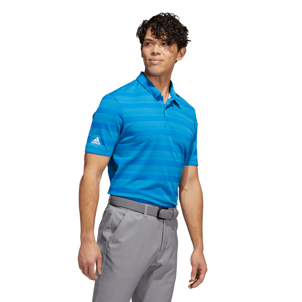 Two-Color Striped Men's Short Sleeve Golf Polo Shirt