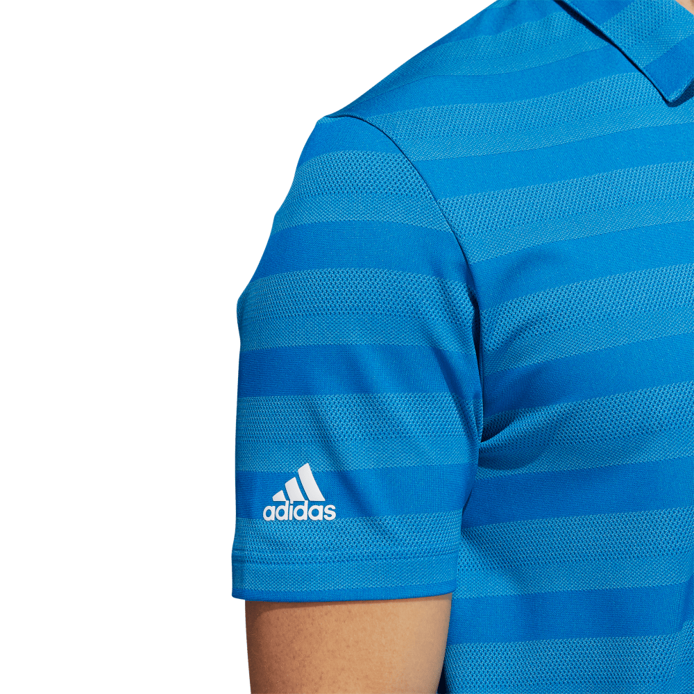 Two-Color Striped Men's Short Sleeve Golf Polo Shirt