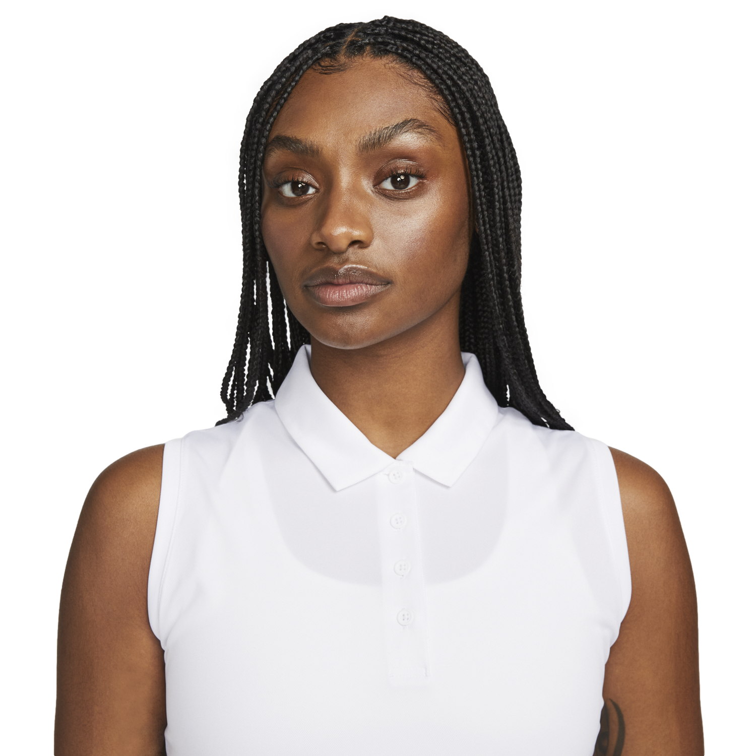 Solid Women's Sleeveless Golf Polo Shirt