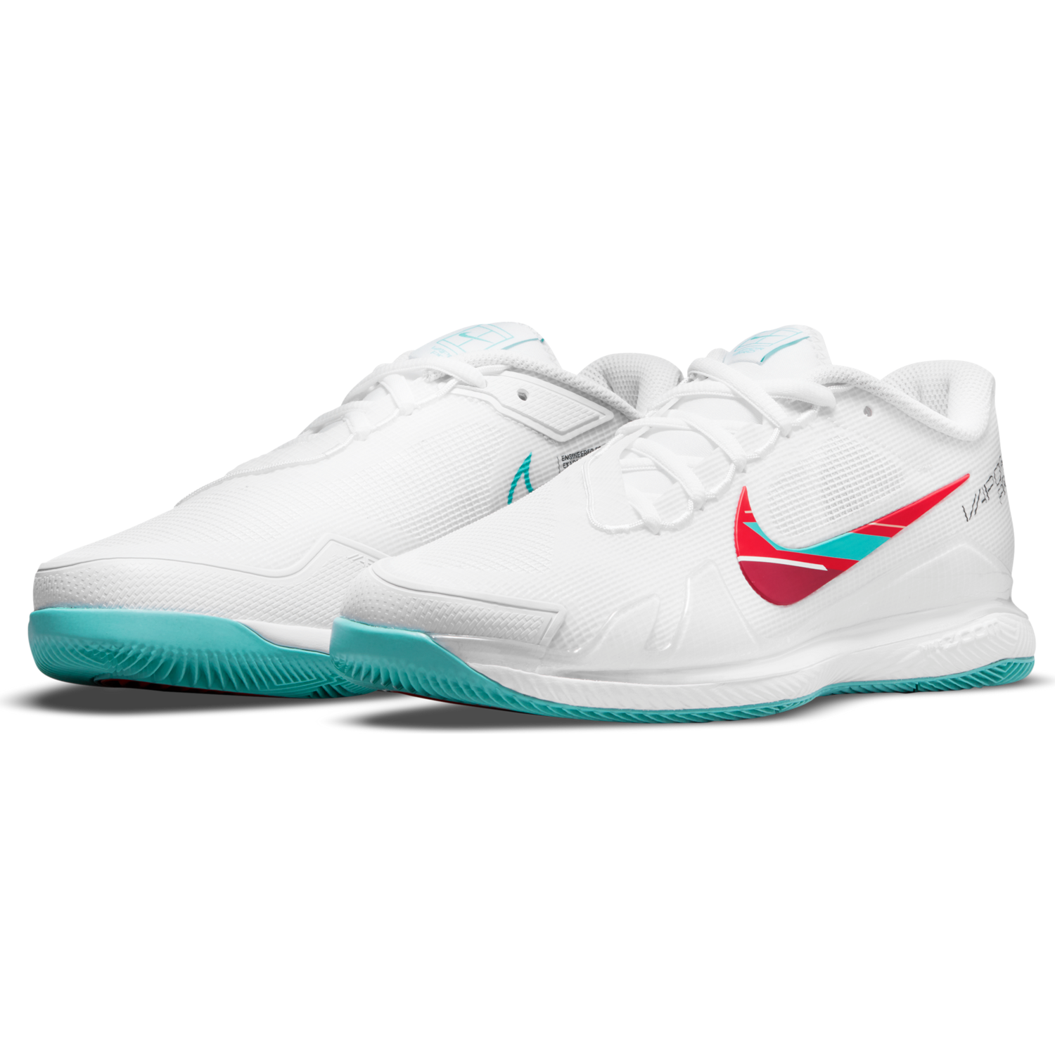 NikeCourt Air Zoom Vapor Pro Women's Hard Court Tennis Shoes - White/Teal