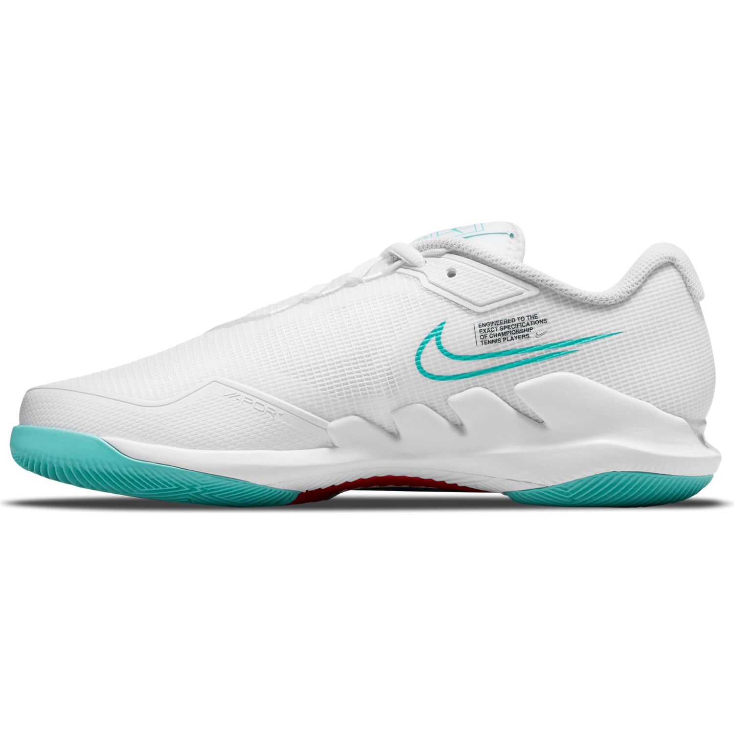 NikeCourt Air Zoom Vapor Pro Women's Hard Court Tennis Shoes - White/Teal