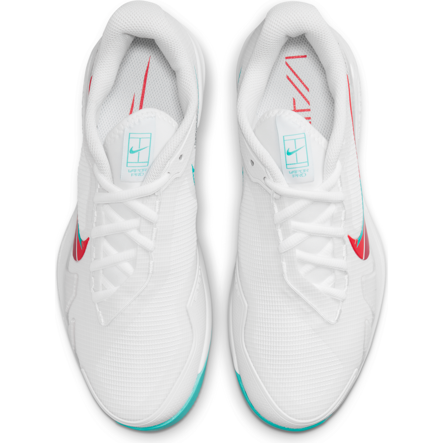 NikeCourt Air Zoom Vapor Pro Women's Hard Court Tennis Shoes - White/Teal