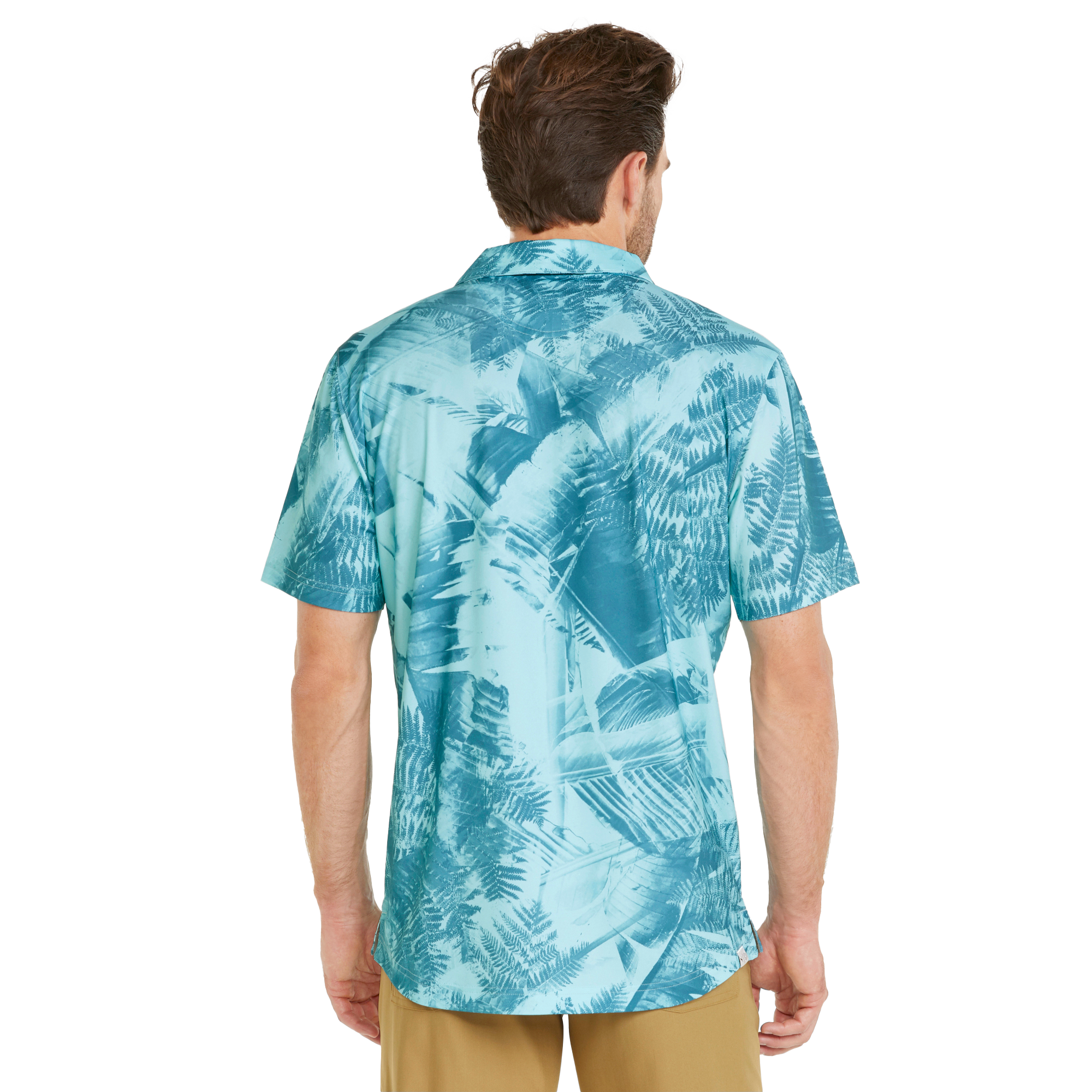 MATTR Palm Leaves Men's Short Sleeve Golf Polo Shirt