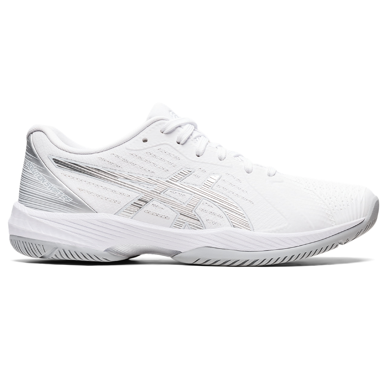 Solution Swift Women's Tennis Shoe, White/Silver, 6 M - Asics