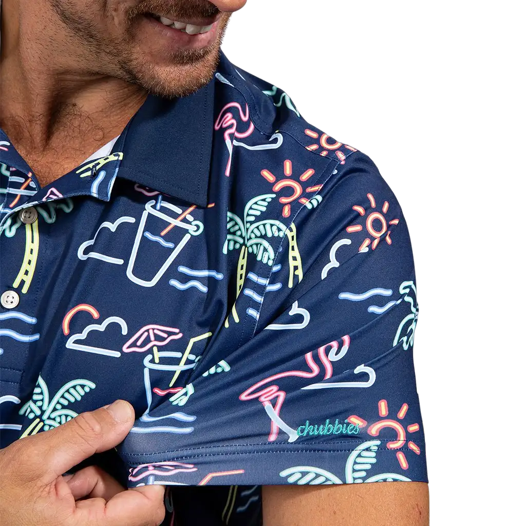 The Neon Light (Performance ) Men's Short Sleeve Golf Polo Shirt