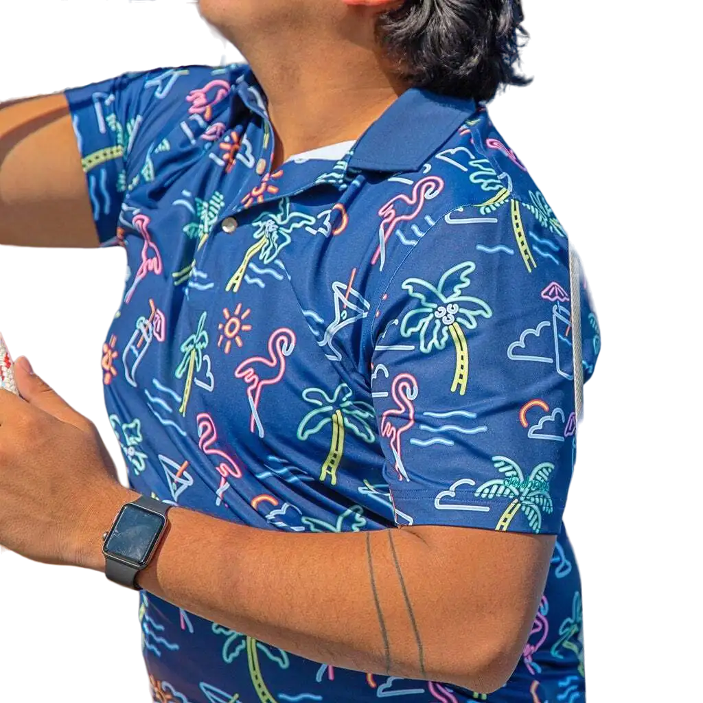 The Neon Light (Performance ) Men's Short Sleeve Golf Polo Shirt