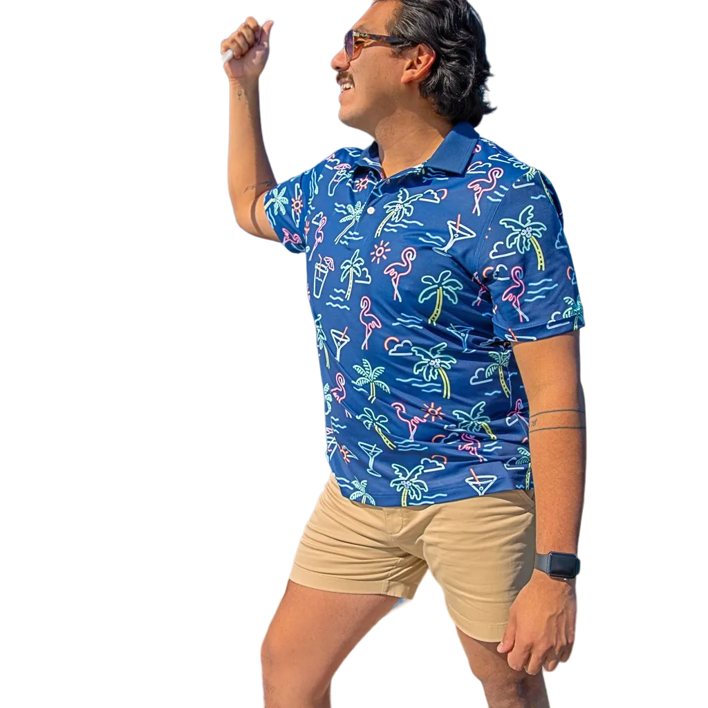 The Neon Light (Performance ) Men's Short Sleeve Golf Polo Shirt