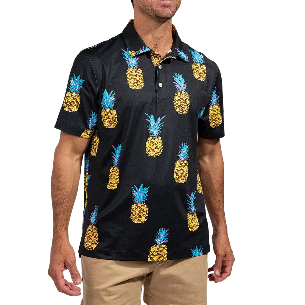 The Midnight Citrus Performance Men's Short Sleeve Golf Polo Shirt