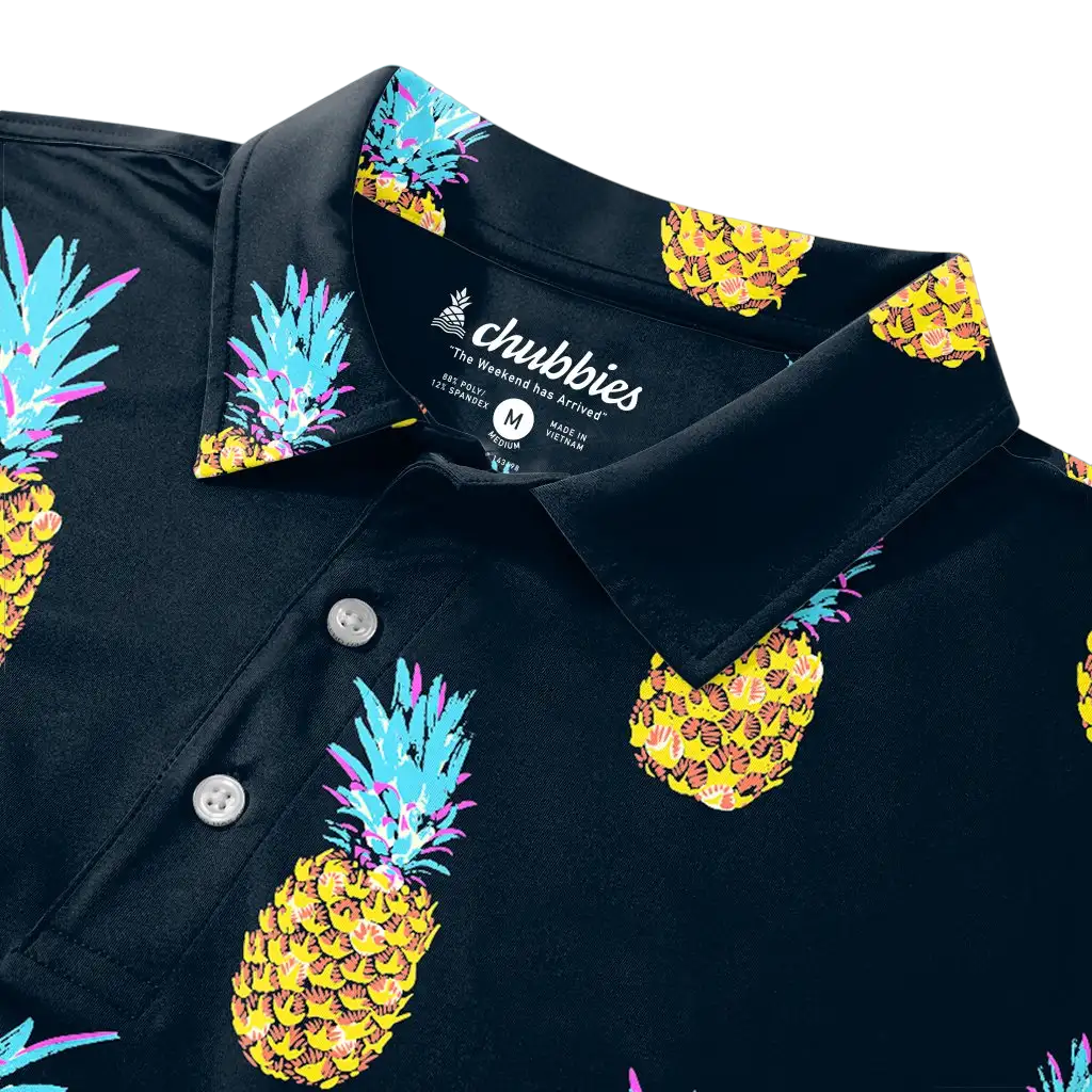 The Midnight Citrus Performance Men's Short Sleeve Golf Polo Shirt
