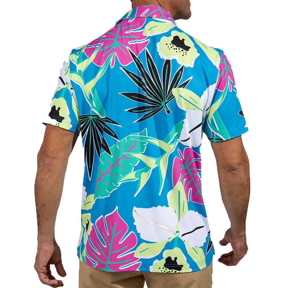 The Paradise Putt Performance Men's Short Sleeve Golf Polo Shirt