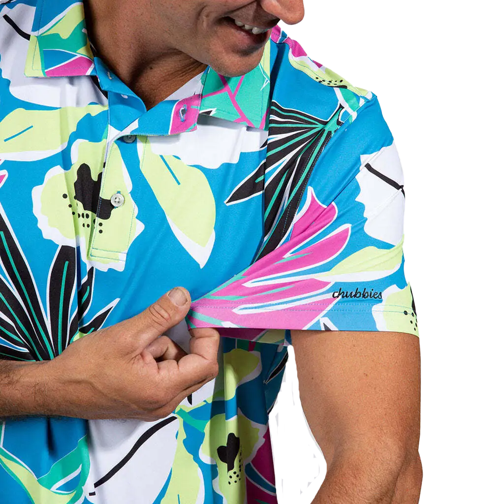 The Paradise Putt Performance Men's Short Sleeve Golf Polo Shirt