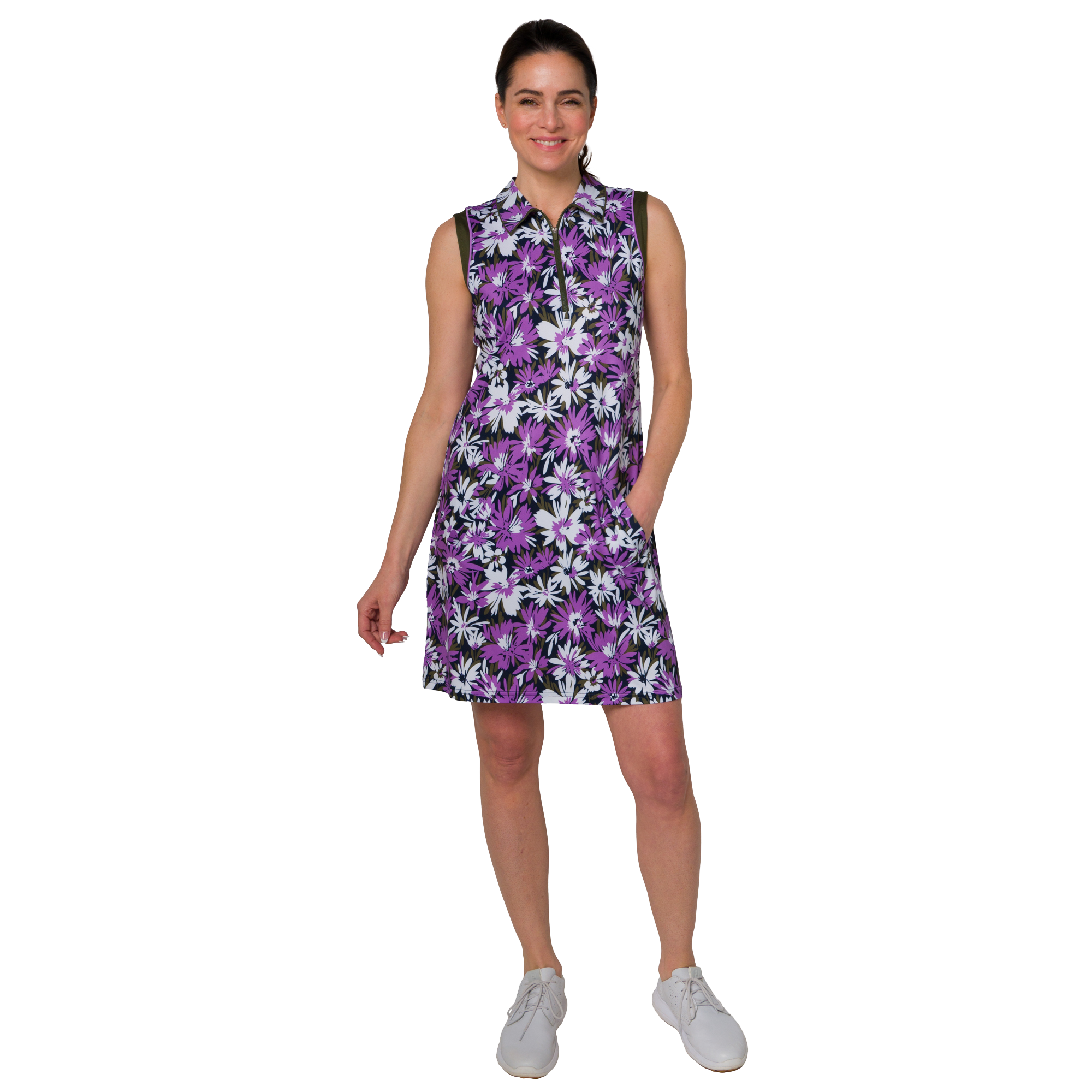 Purple Rain Collection: Cutaway Floral Sleeveless Dress