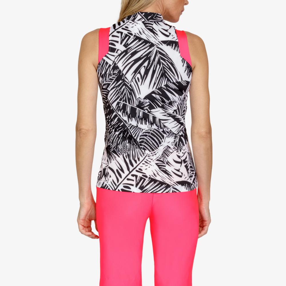 Pink Rendezvous Collection : Patti Chalet Palms Sleeveless Top
