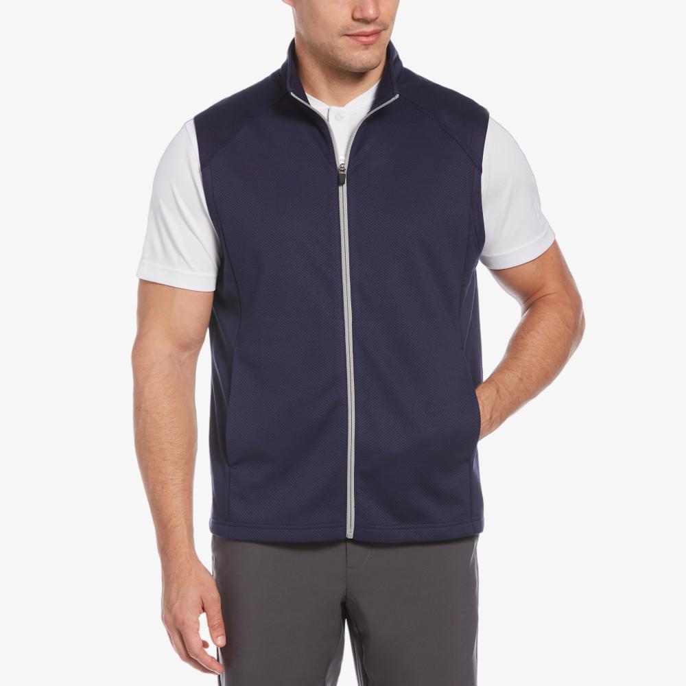 Mixed Texture Fleece Golf Vest
