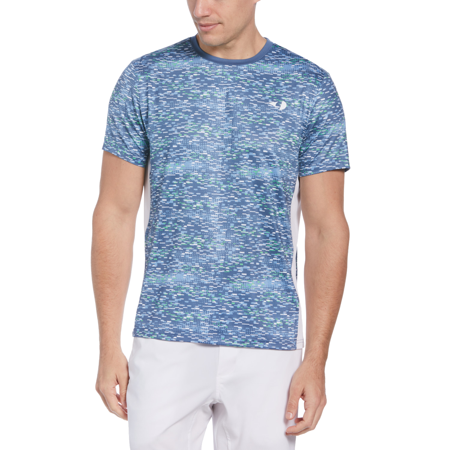 Pieced Printed Short Sleeve Men's Tee Shirt