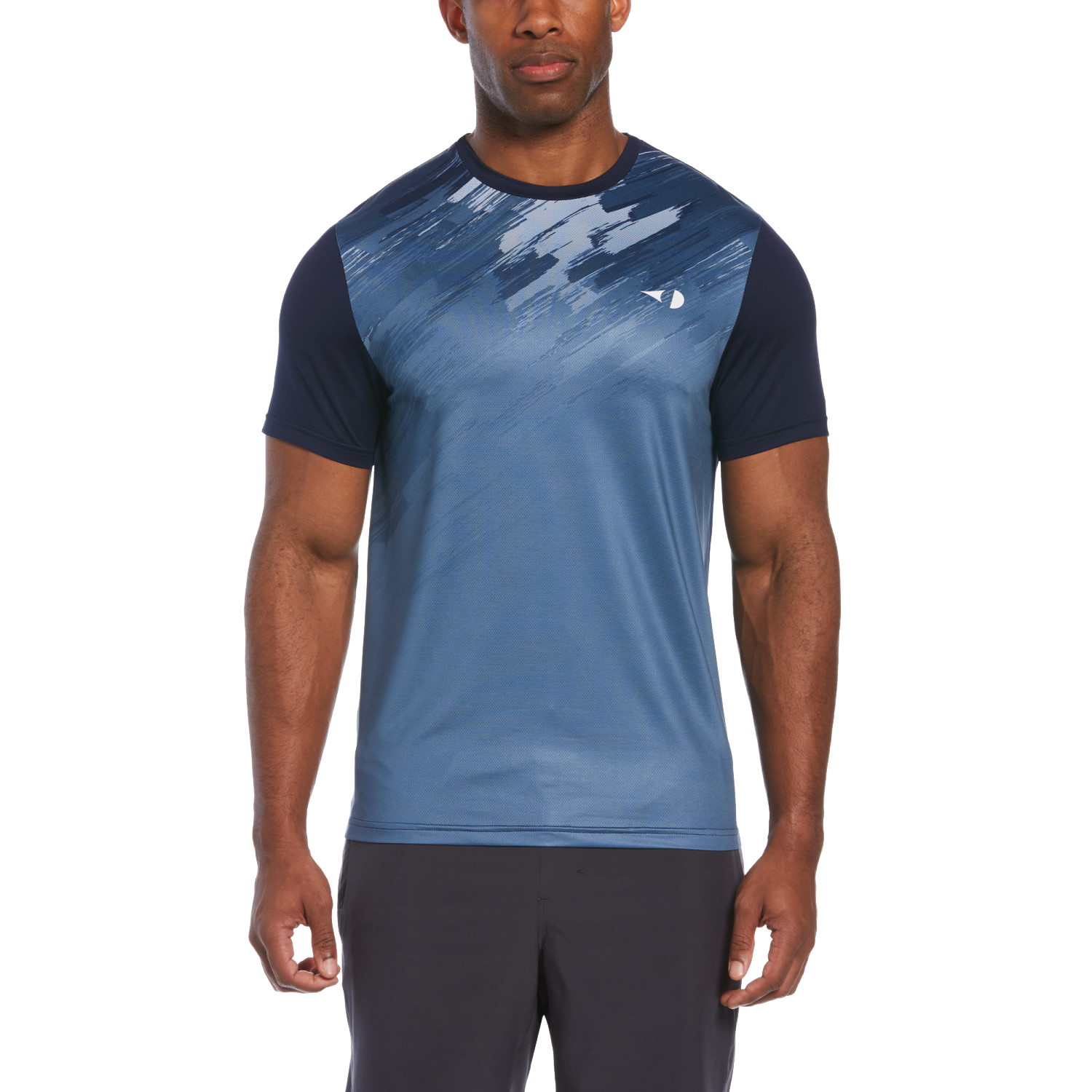 Blue Paint Splatter Men's Crew Neck Tee Shirt