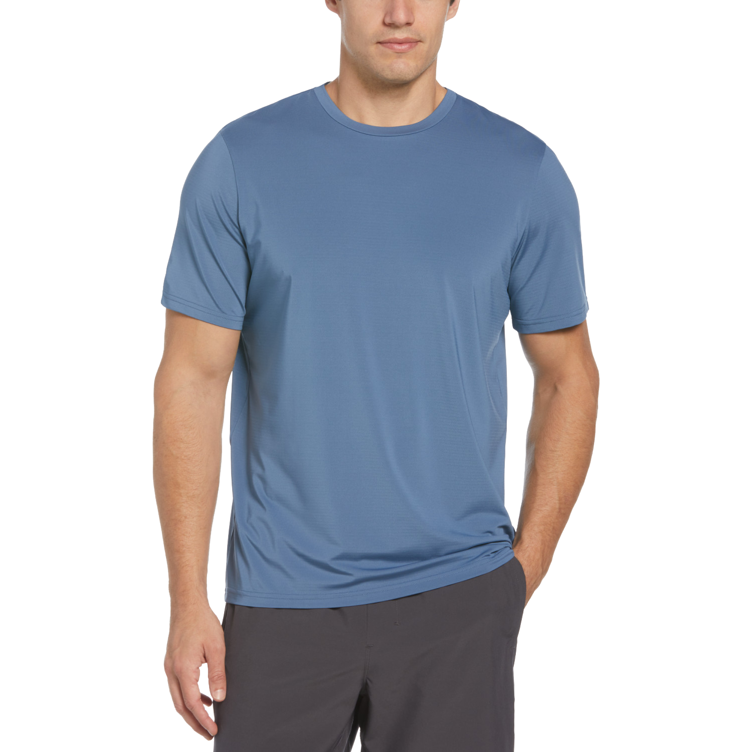Pin Hole Mesh Men's Crew Neck Tee Shirt