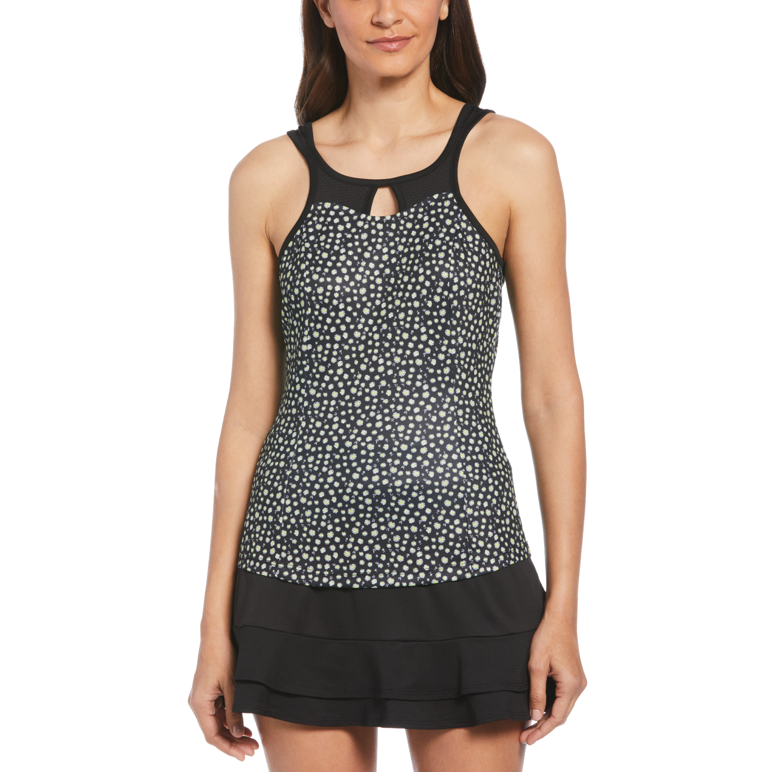 Daisy Strappy Mesh Sleeveless Tank Top