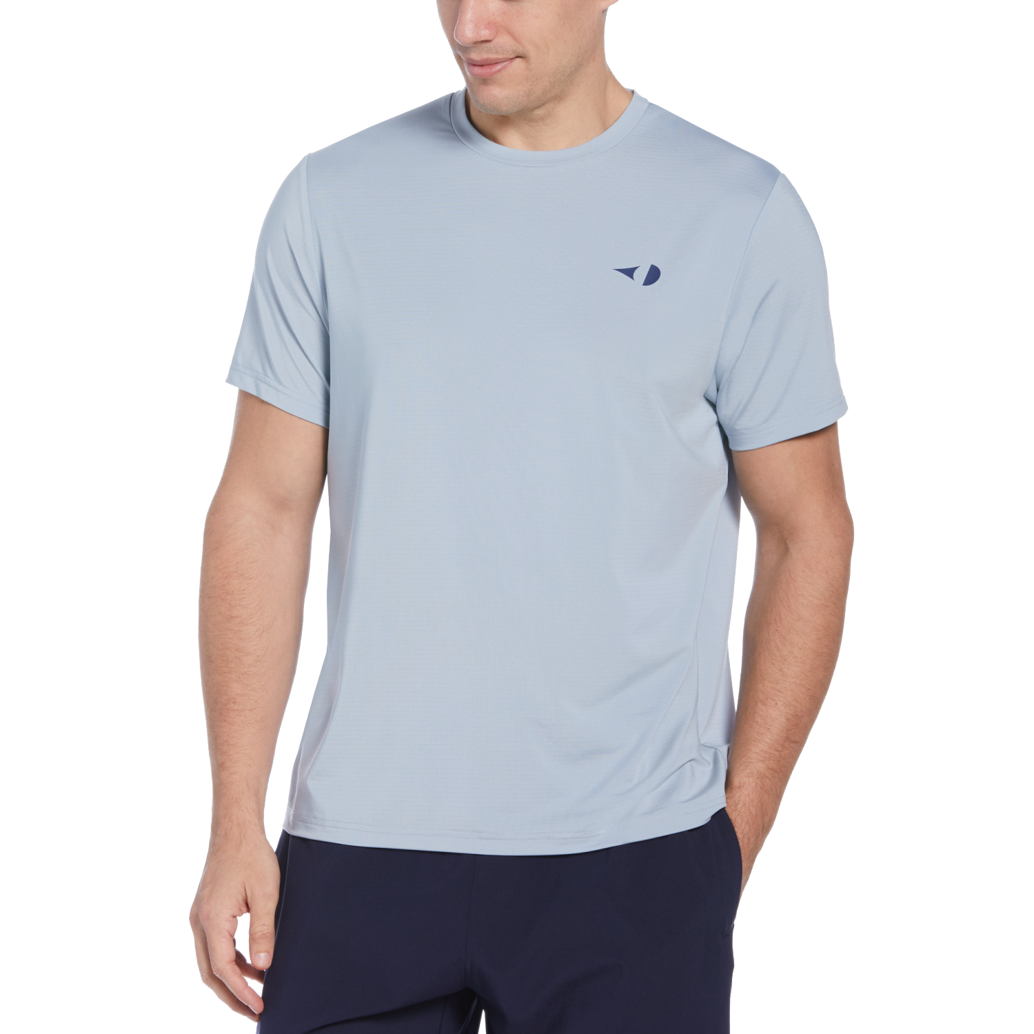 Pin Hole Mesh Men's Crew Neck Tee Shirt