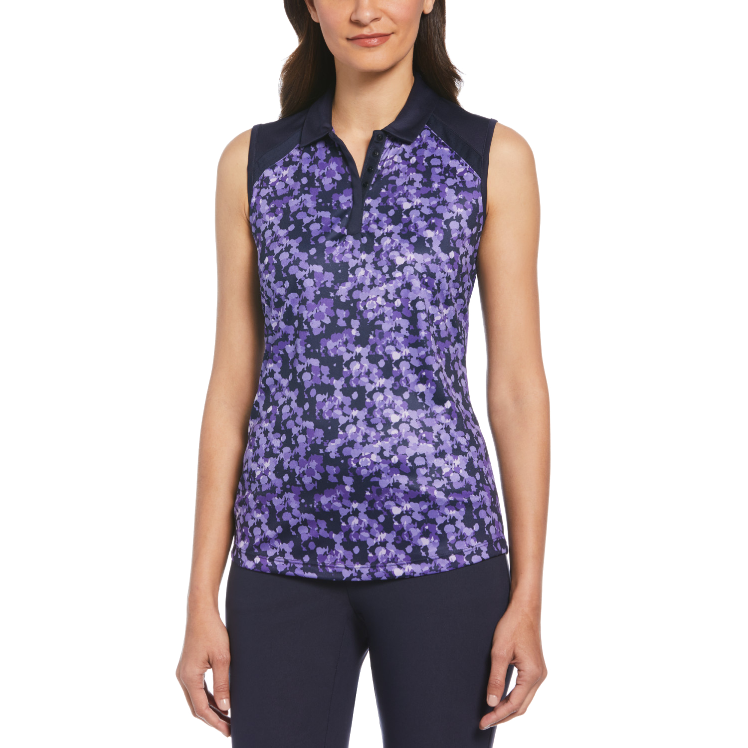 Abstract Print Women's Sleeveless Golf Shirt
