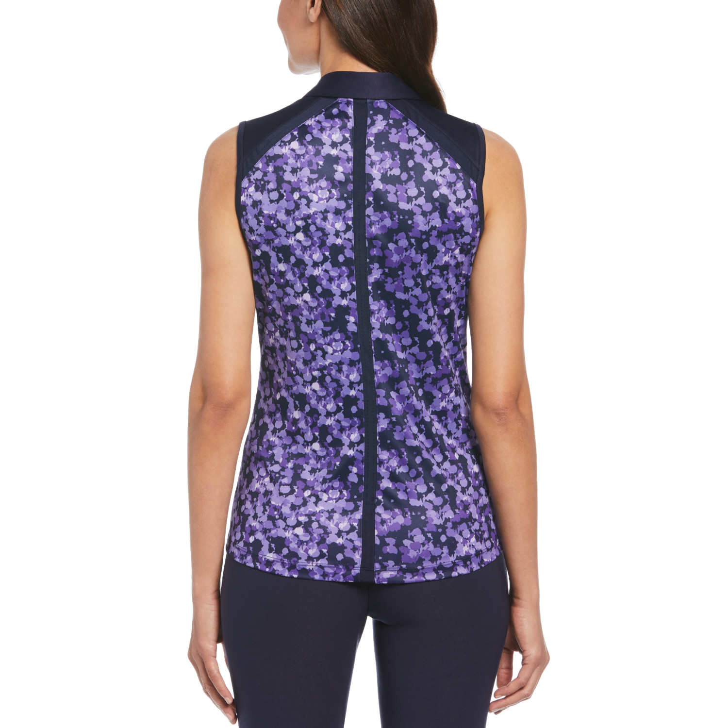 Abstract Print Women's Sleeveless Golf Shirt
