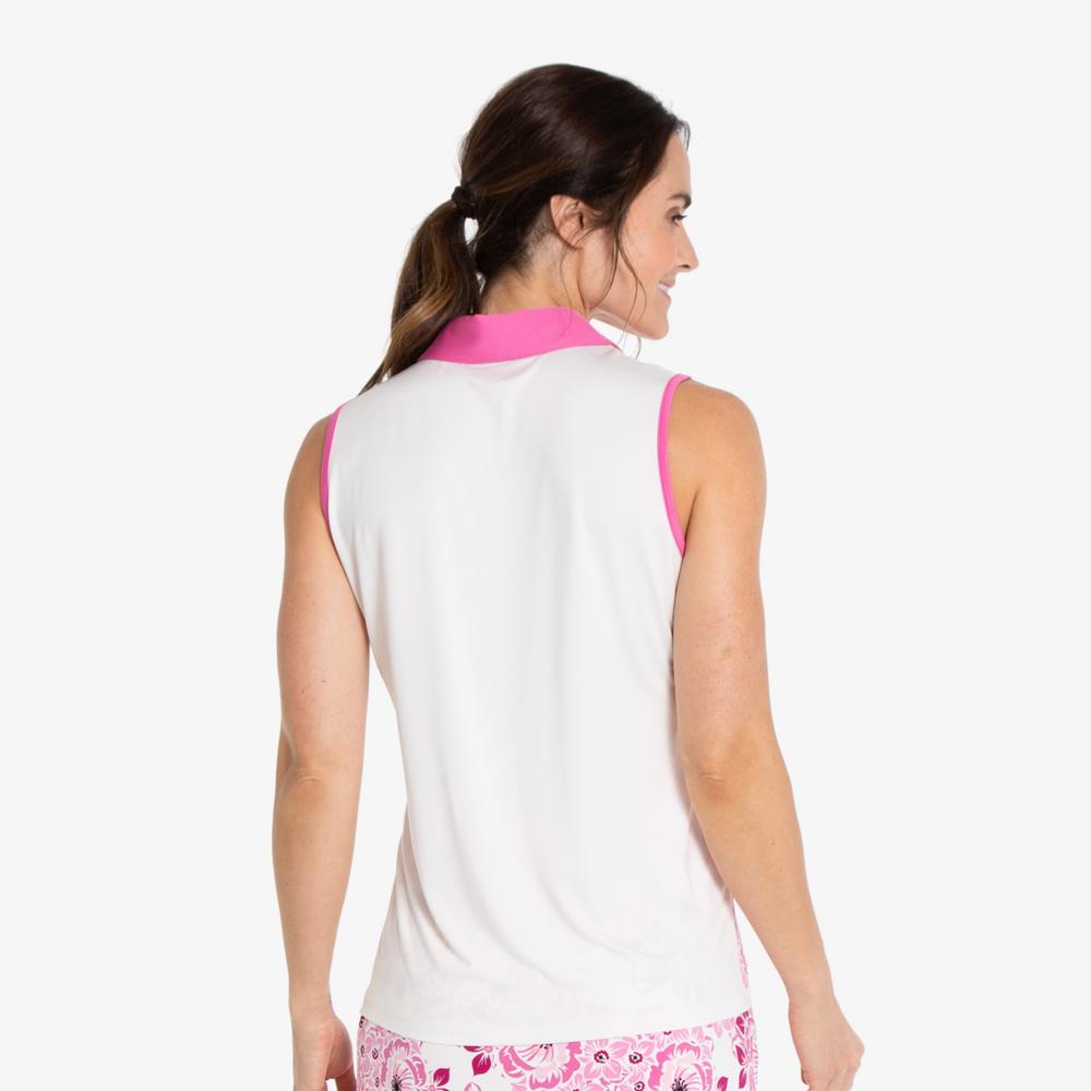 Dahlia Dreams Collection: Colorblock Sleeveless Polo Shirt