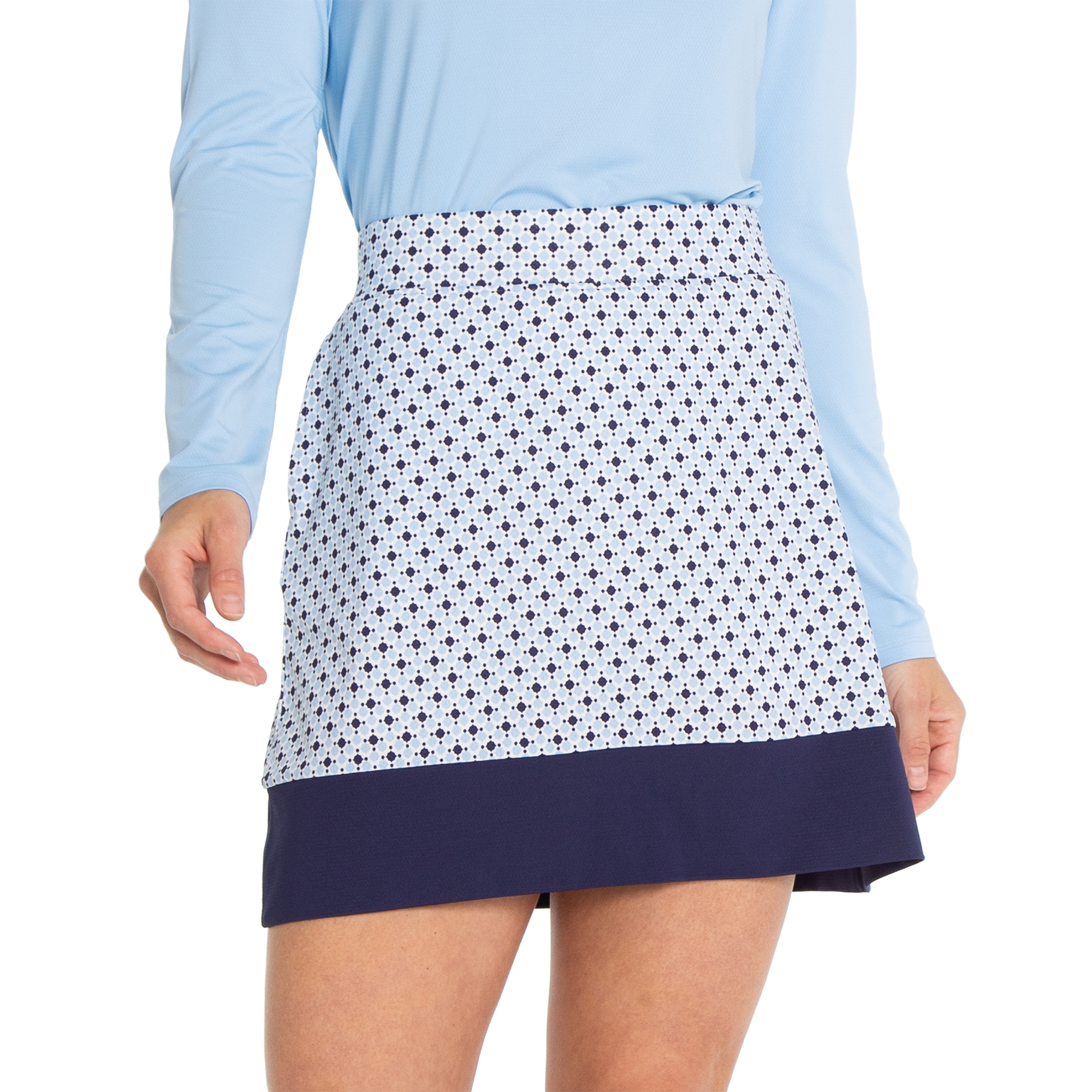 Fairway Drive Collection: Tile Print 17" Pull-On Skort