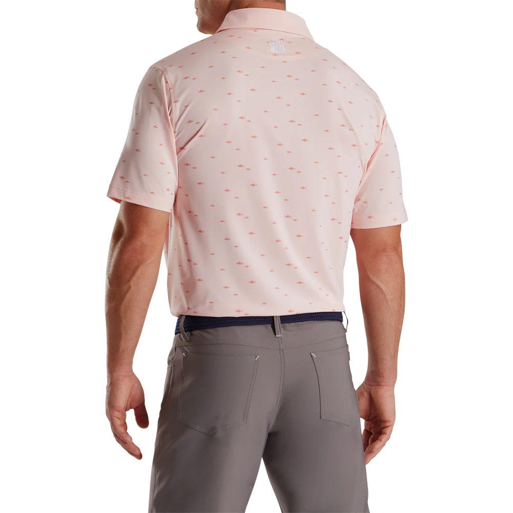 School of Fish Print Lisle Self Collar