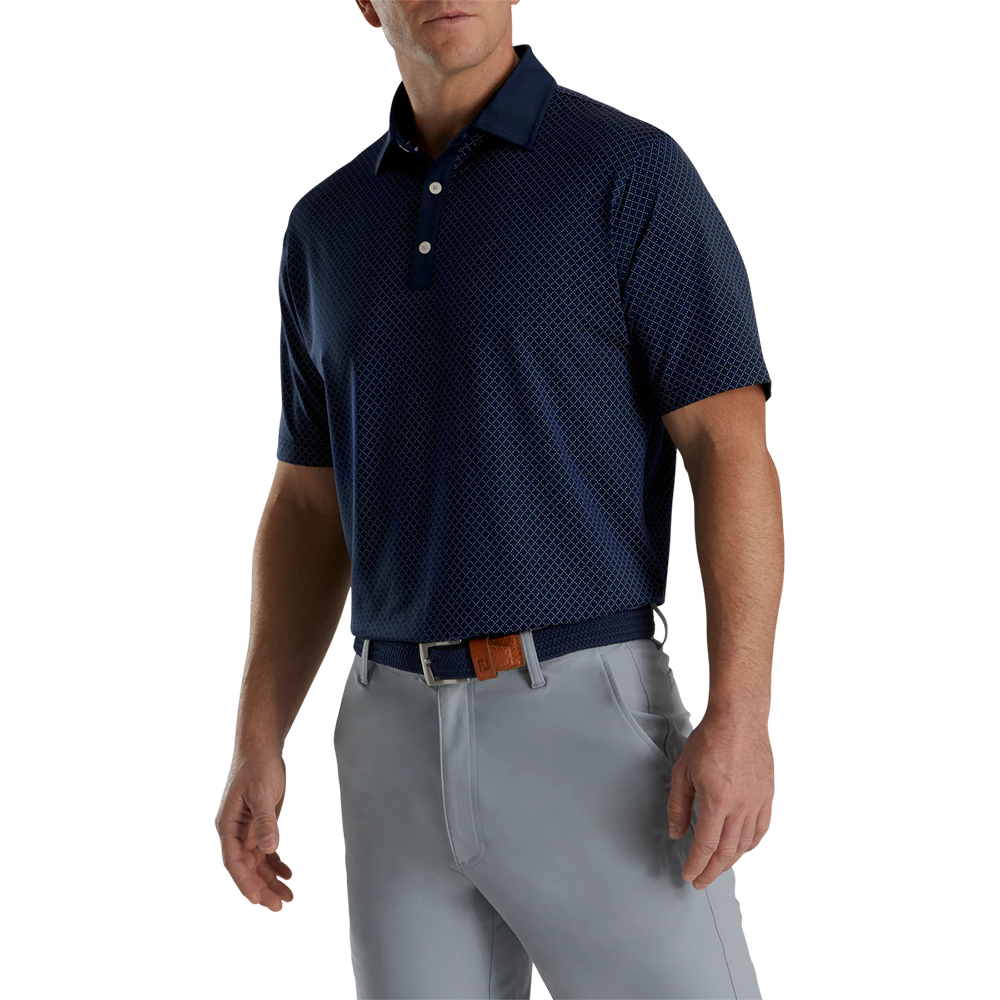 Diamond Dot Print Lisle Self Collar