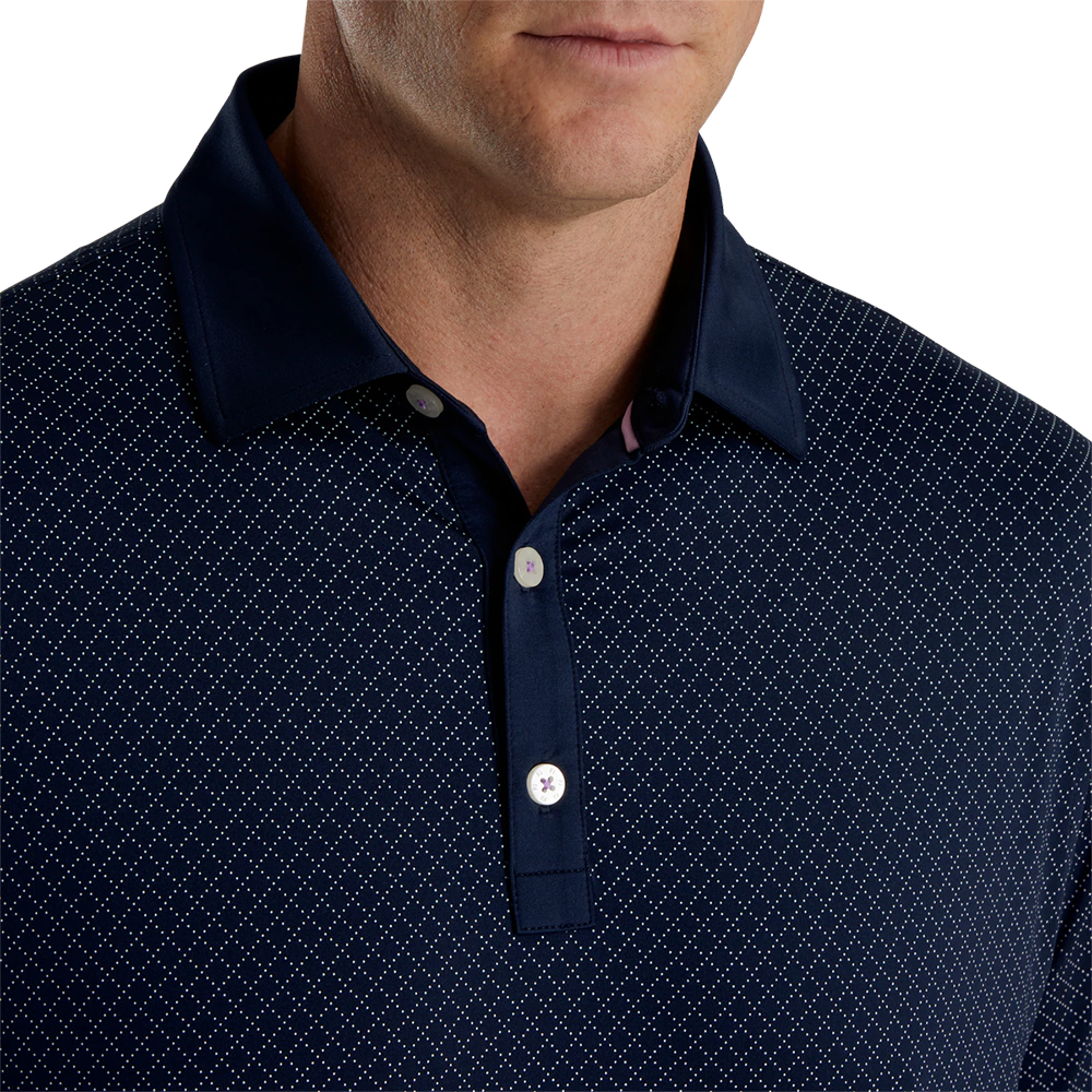 Diamond Dot Print Lisle Self Collar
