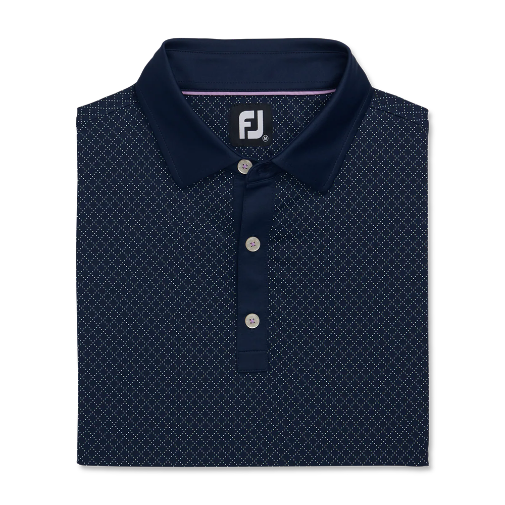 Diamond Dot Print Lisle Self Collar
