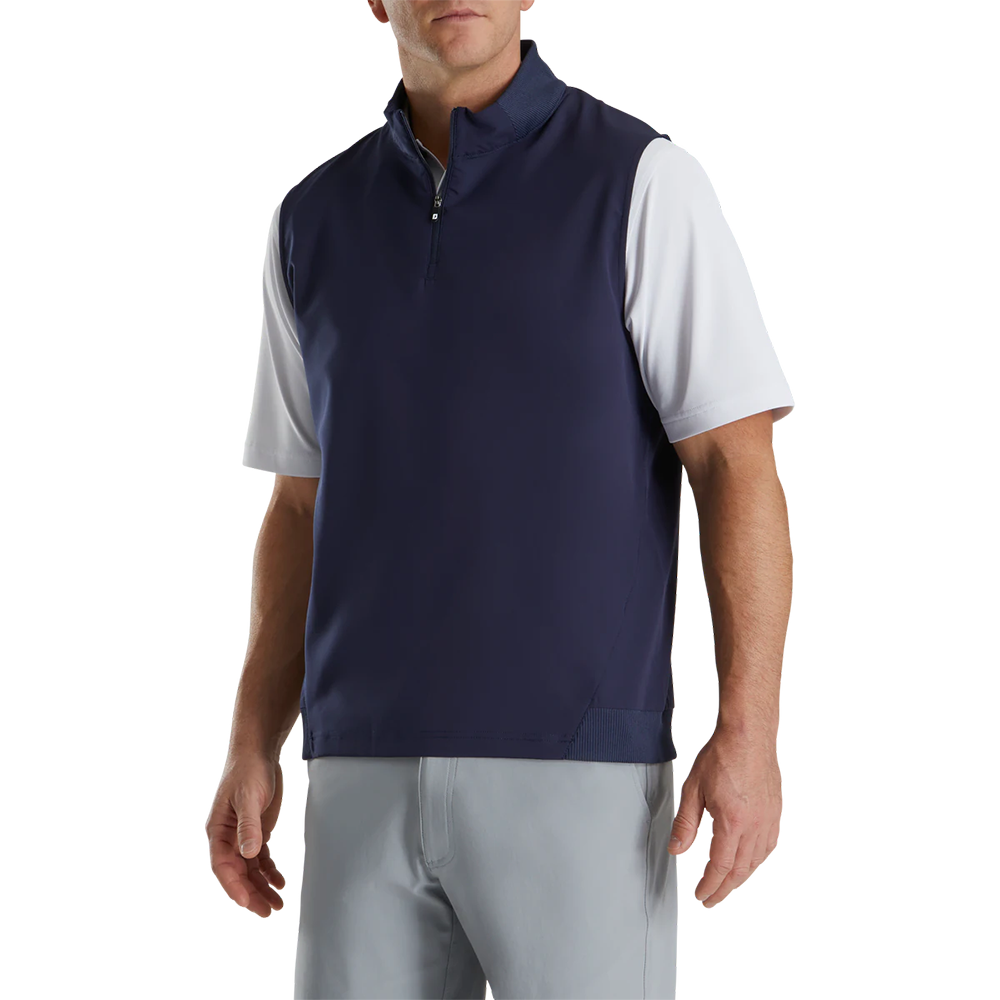 Stretch Woven Men's Golf Vest + Knit Accents
