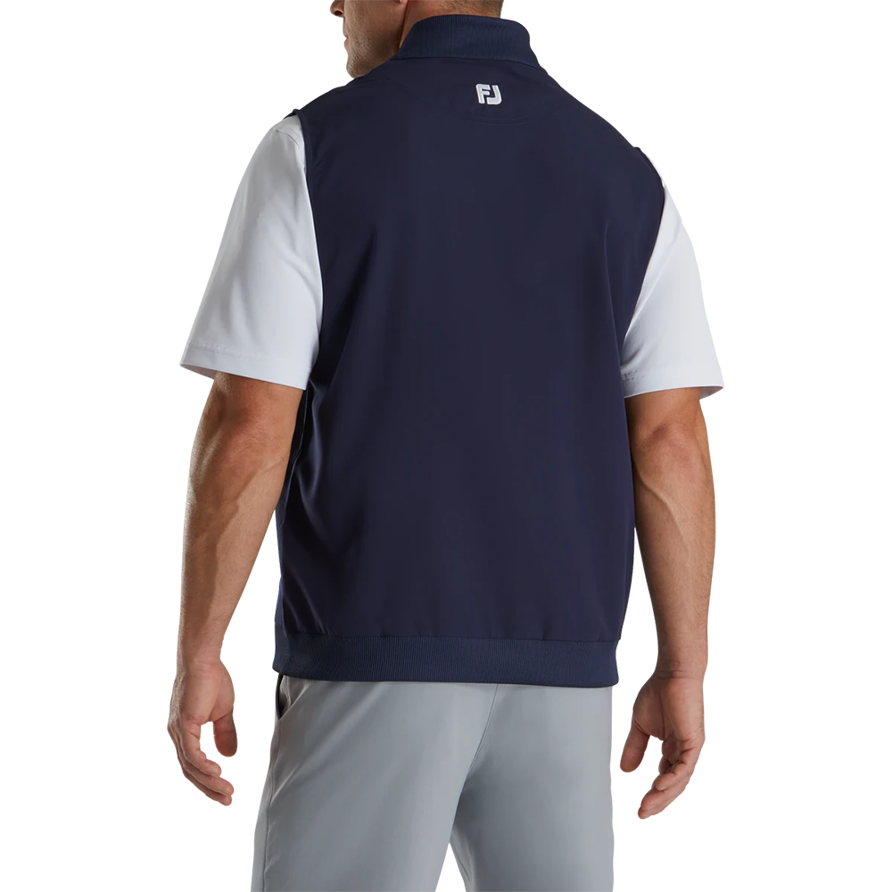 Stretch Woven Men's Golf Vest + Knit Accents