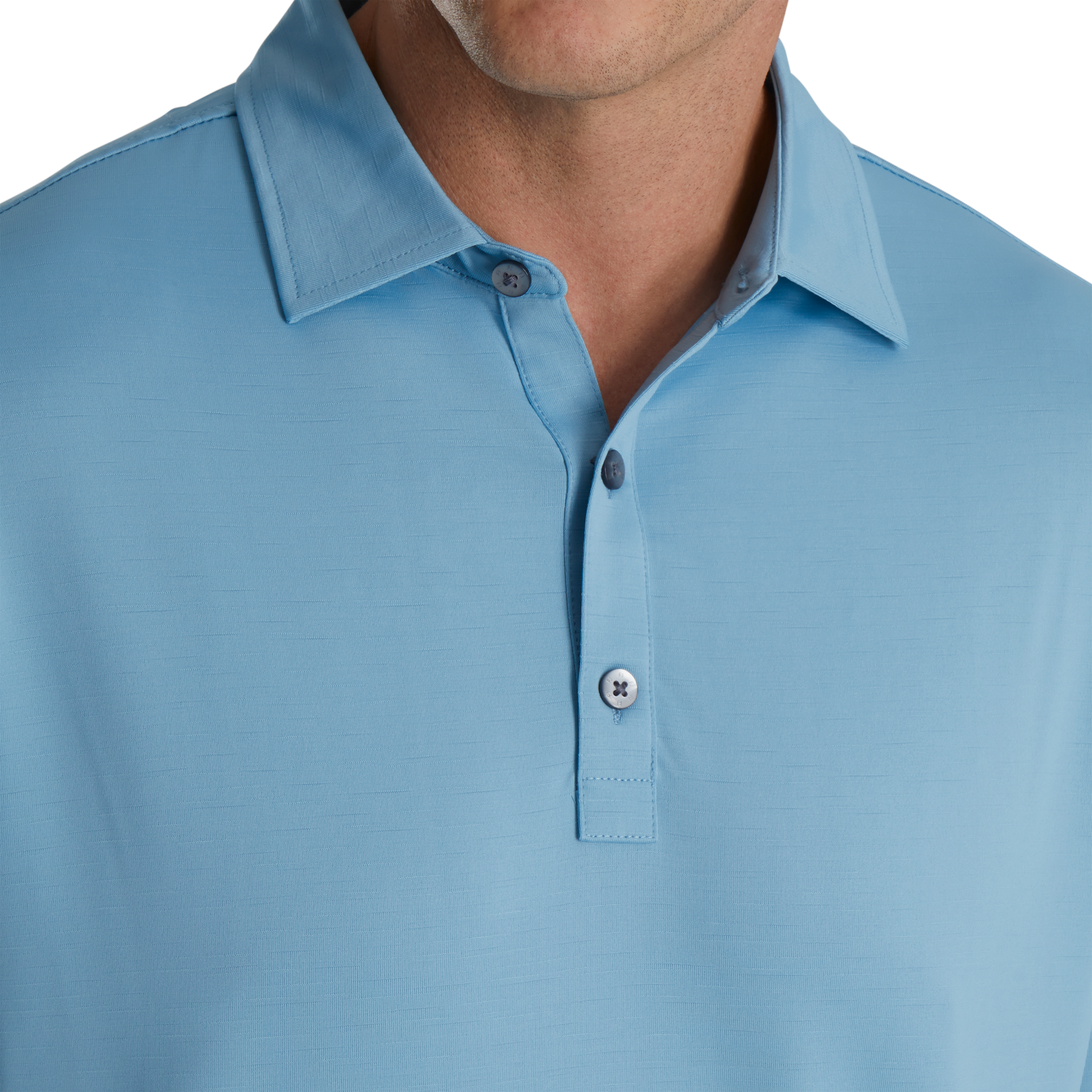 Slub Yarn Solid Self Collar Men's Short Sleeve Golf Polo Shirt