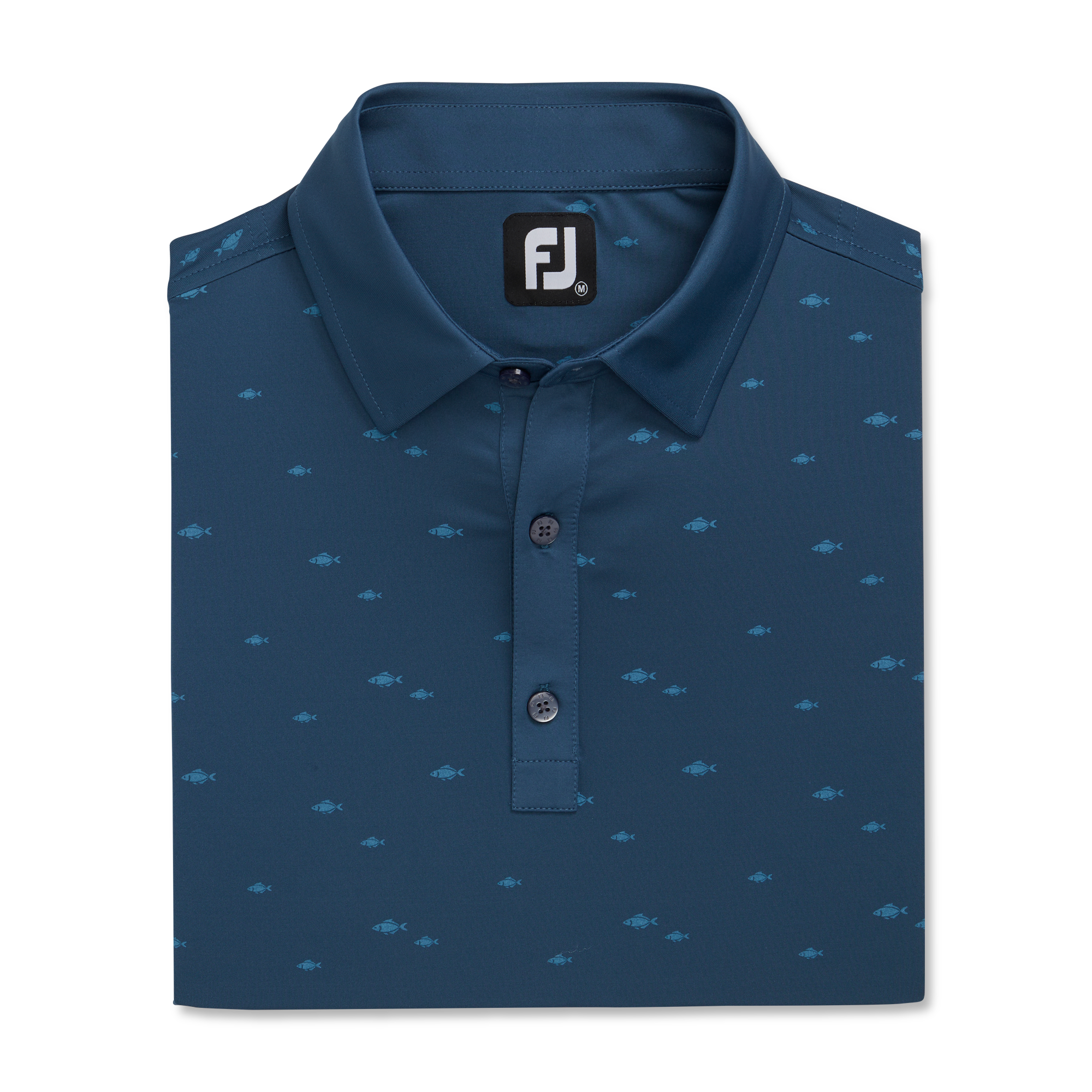 School of Fish Print Lisle Self Collar