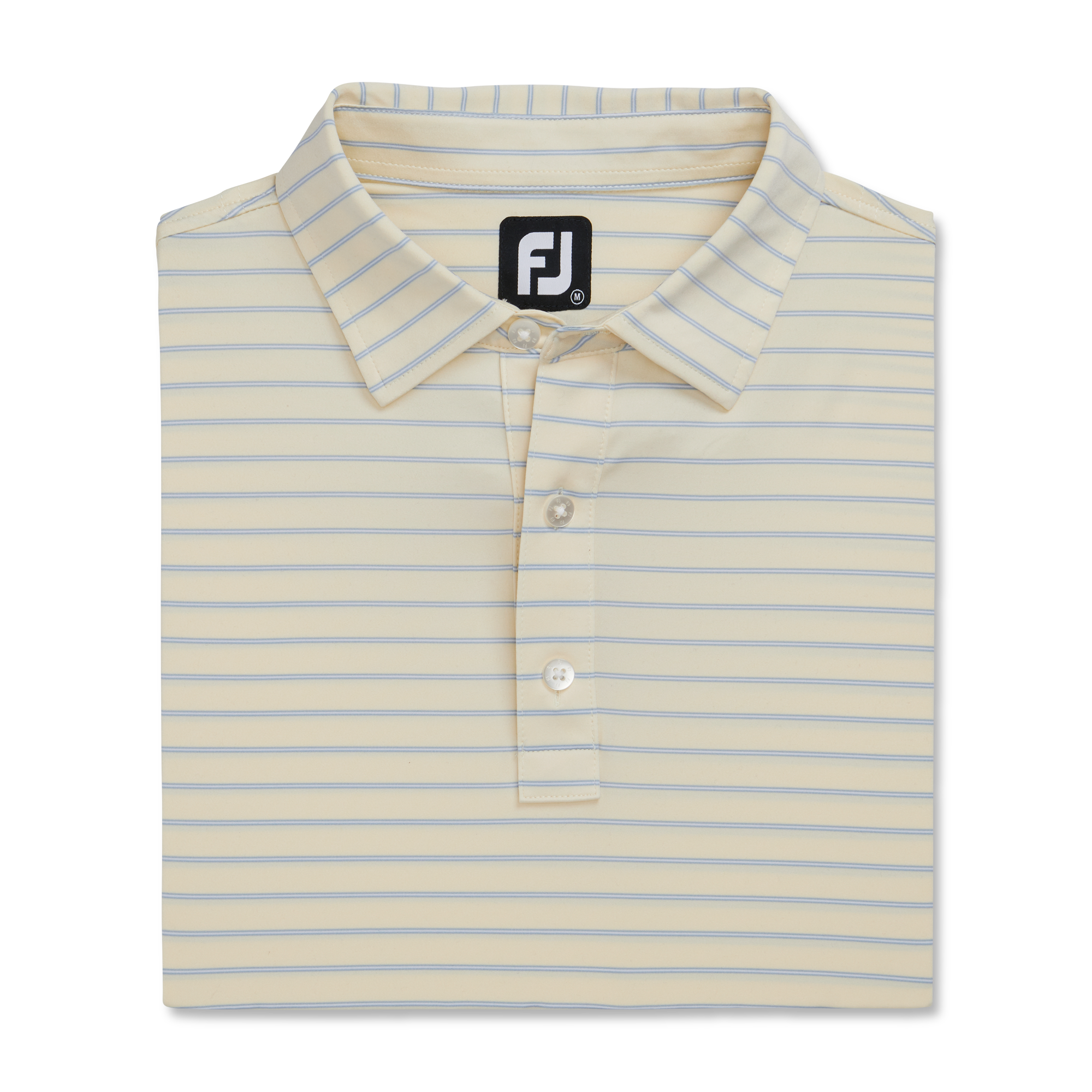 Triple Pinstripe Lisle Self Collar Men's Short Sleeve Golf Polo Shirt