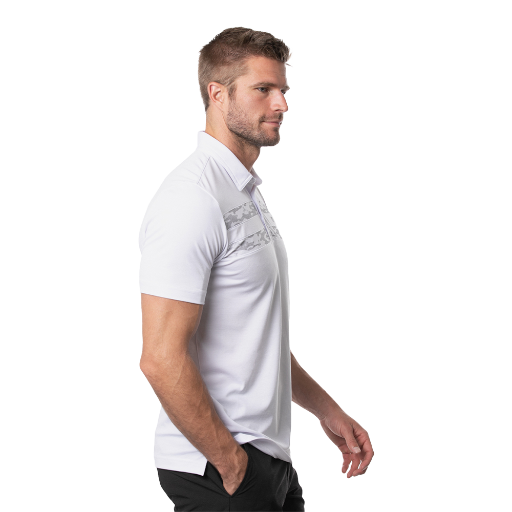 Sockeye Chest Stripe Men's Short Sleeve Golf Polo Shirt
