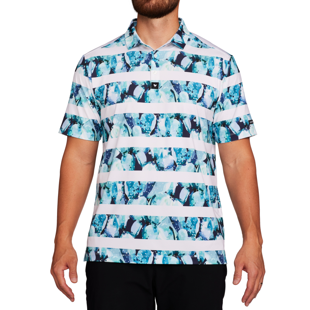 Stripe Show Men's Short Sleeve Golf Polo Shirt