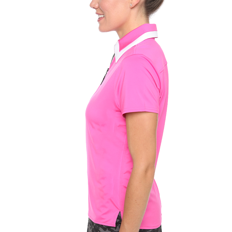 Birdie Cap Sleeve Quarter Zip Polo Women's Short Sleeve Golf Polo Shirt