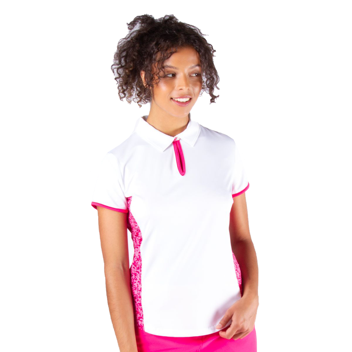 Erica Textured Knit Women's Short Sleeve Golf Polo Shirt