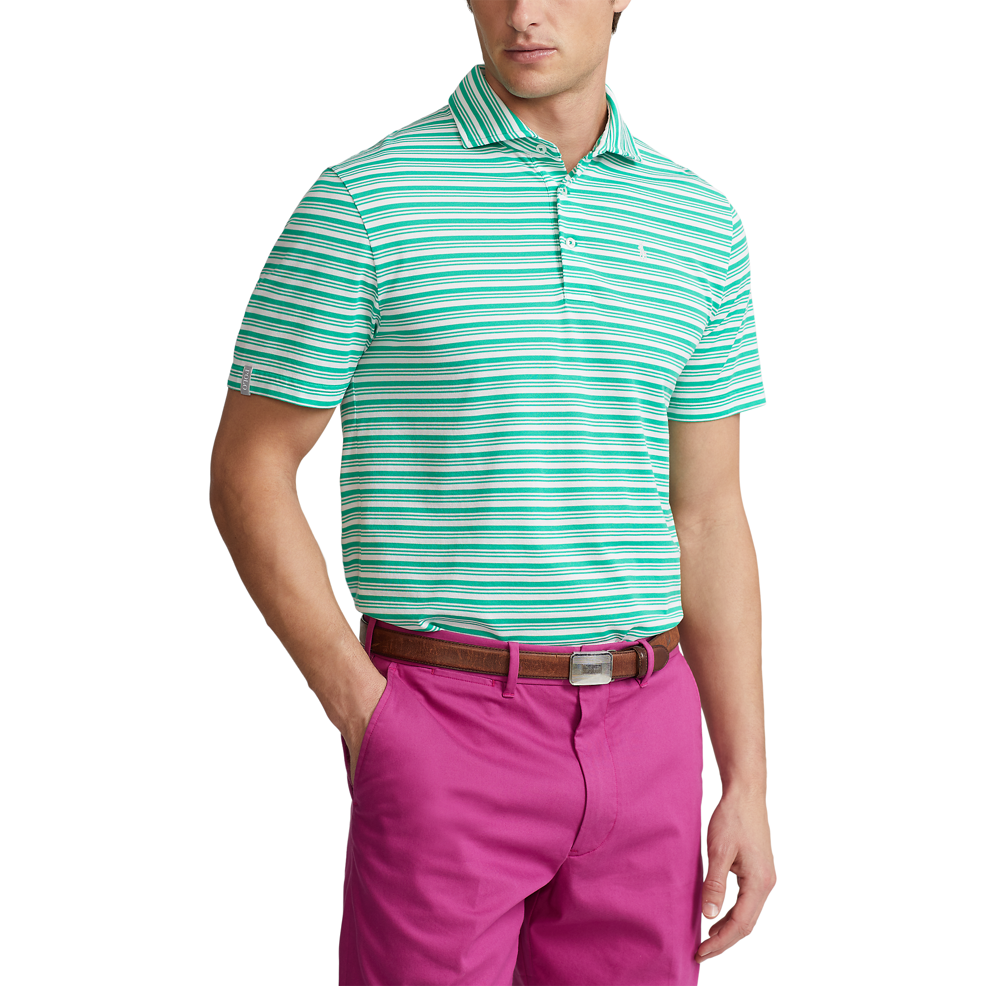 Custom Slim Fit Performance Men's Short Sleeve Golf Polo Shirt