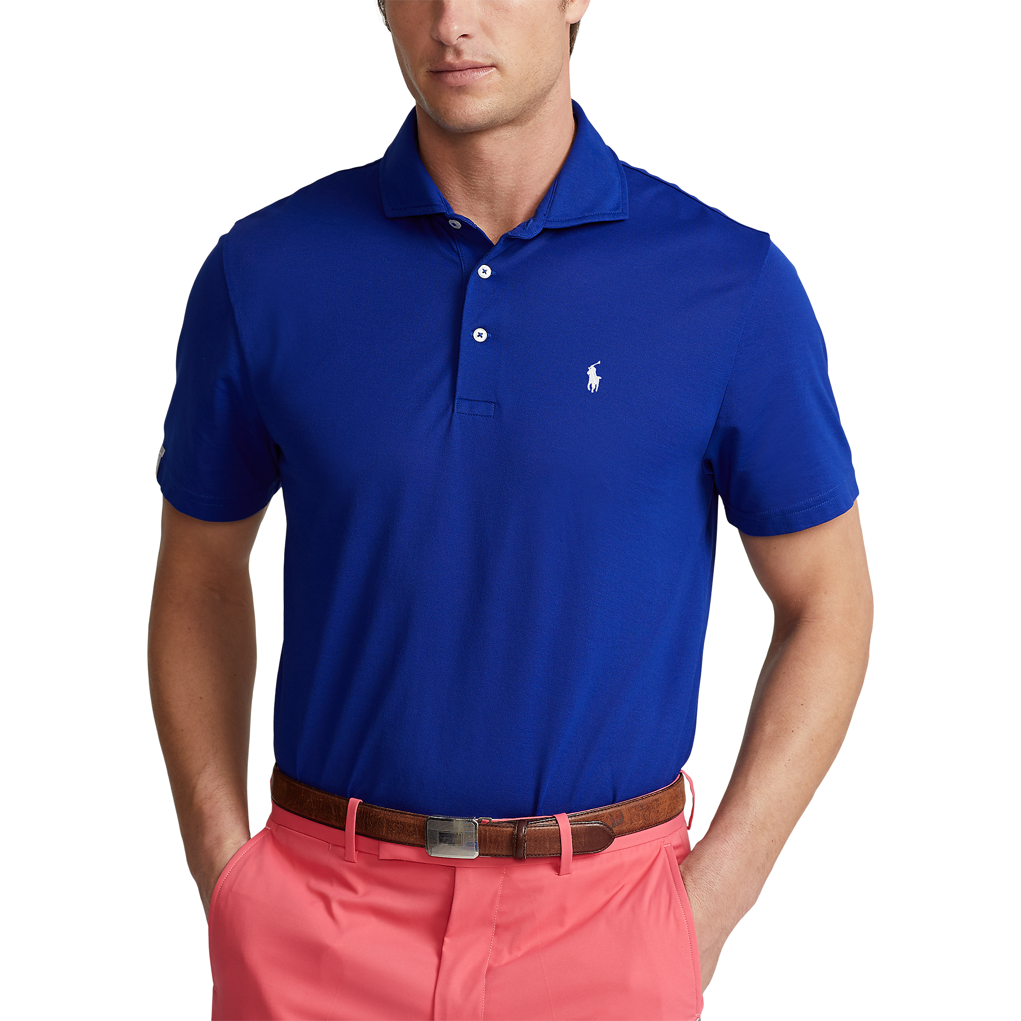Custom Slim Fit Performance Men's Short Sleeve Golf Polo Shirt