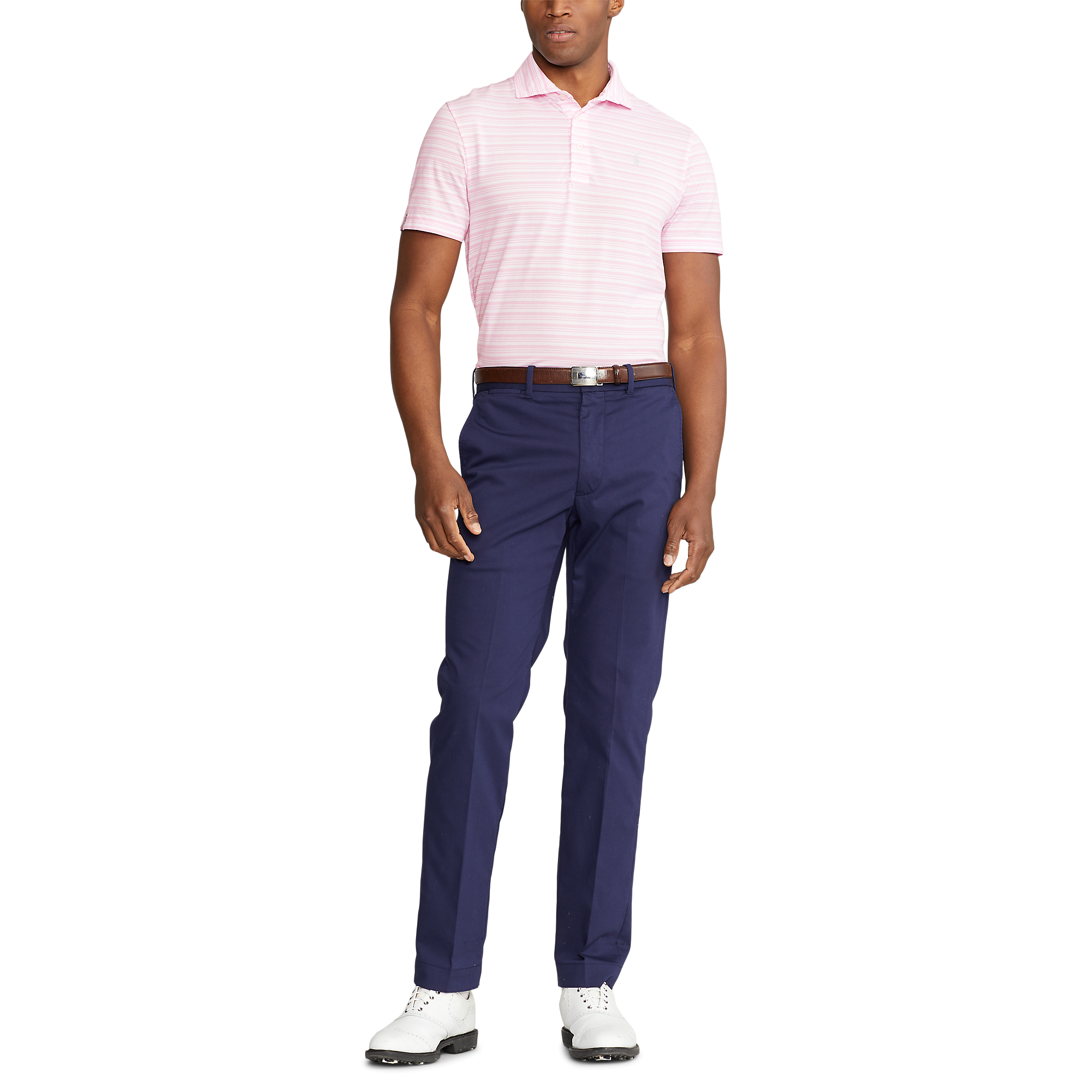 Custom Slim Fit Stretch Piqué Men's Short Sleeve Golf Polo Shirt