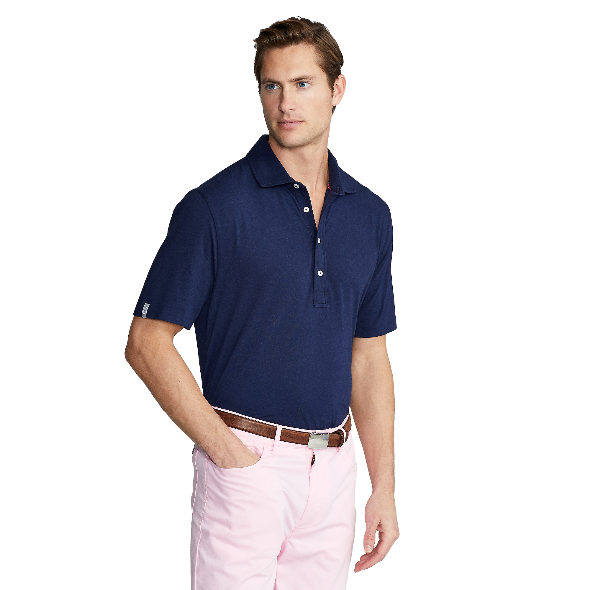 Classic Fit Stretch Lisle Men's Short Sleeve Golf Polo Shirt